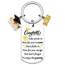 UYBEPU Class Of 2026 Gifts Keychain 2026 Graduation for Small, Silver