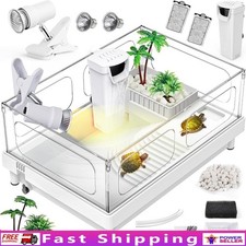 Complete Starter Kit Small Reptile Tank W/ UVA UVB Lamp Filter Accessories New