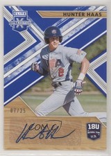 2019 Panini Elite Extra Edition Blue 7/25 Hunter Haas #18U-HH Auto nd3