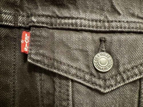 Levi’s Jean Jacket Men's Vintage Fit Trucker Washed Black Denim Medium - Picture 6 of 7