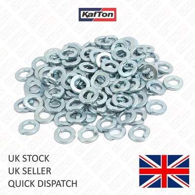 KAFTON SPRING WASHERS ZINC PLATED COIL LOCK RECTANGULAR M5 M6 M8 M10 M12 M14 M16 M20