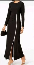 Vtg MSK Fitted Maxi Dress Holiday NY Eve Old Money Hollywood Regency Romantic 