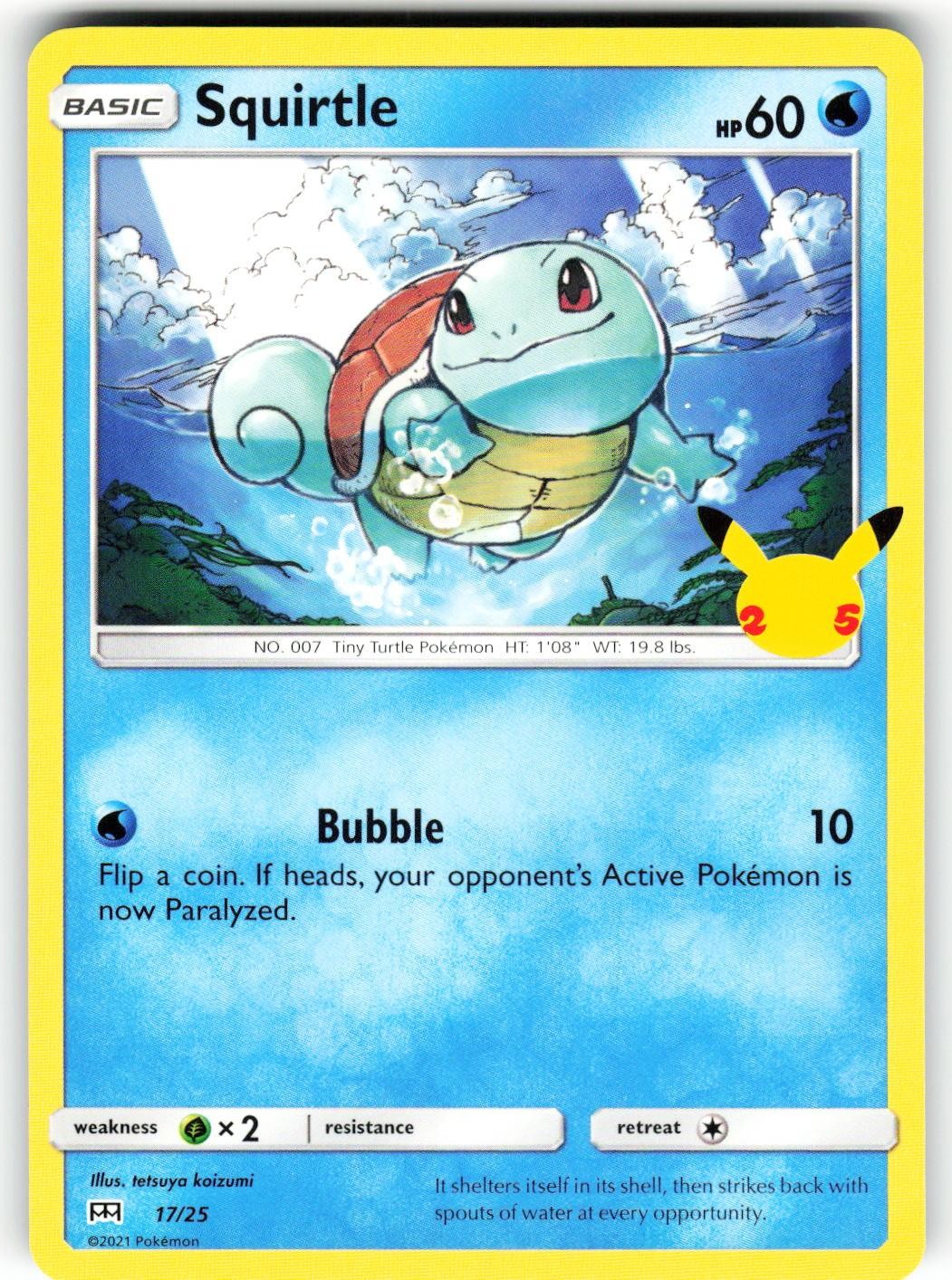 Squirtle 017/025 McDonald's 25th Anniversary Promos Promo Pokemon TCG Near Mint