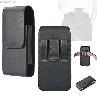 7inch Vertical Leather Belt Clip Holster Pouch Case for XL Phone with Otherbox