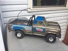 VINTAGE PRESSED STEEL TONKA TOY PICKUP TRUCK  …. UNUSUAL WHEELS!!