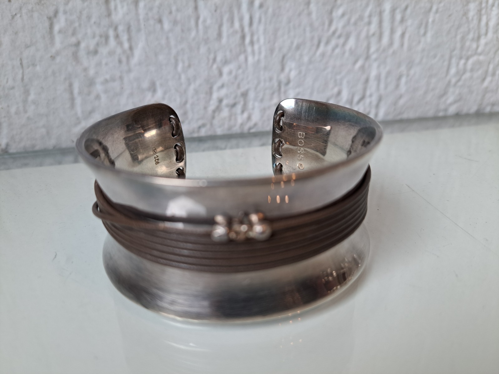 Beautiful, old, solid bangle, 925 silver, Hugo Bo… - image 7