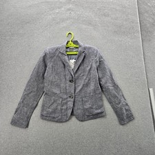 Gap Women Blazer 4 Gray Cotton Linen Designed  Crafted Button Long Sleeve NWT
