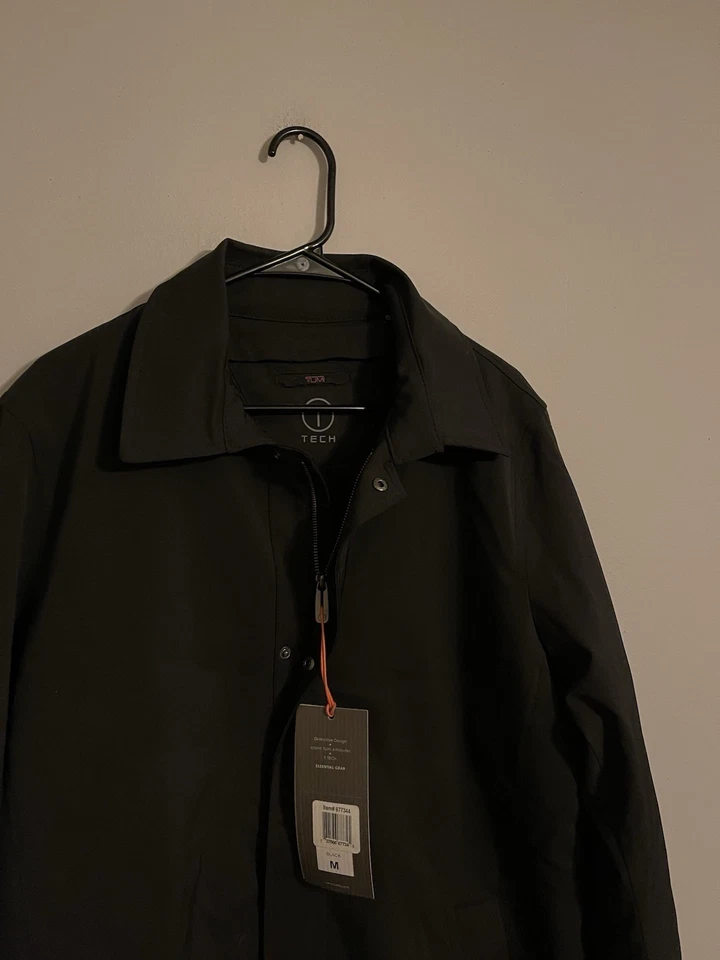 TUMI Tech Insulated Zip In Liner Black Jacket Coat Long - Men's Medium - New! - Image 3 of 4