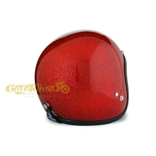Casco Jet 70's Metal Flakes Fire Red omologato ECE fibra di vetro - 第 2/2 張圖片