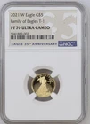 2021 W $5 1/10 Oz GOLD AMERICAN EAGLE PROOF COIN Type 1 NGC PF70 Ultra Cameo