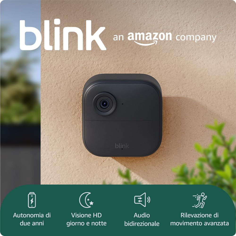 Nuova Blink Outdoor 4 - Videocamera di Sicurezza HD Wireless IP65
