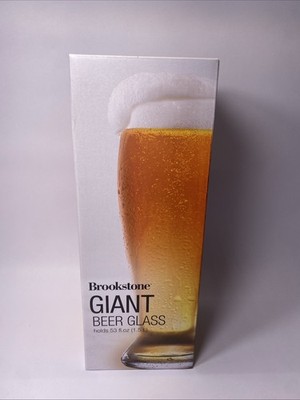 Brookstone Giant Beer Glass 53 fl oz 1.5L Oversized Pilsner Novelty Gift New
