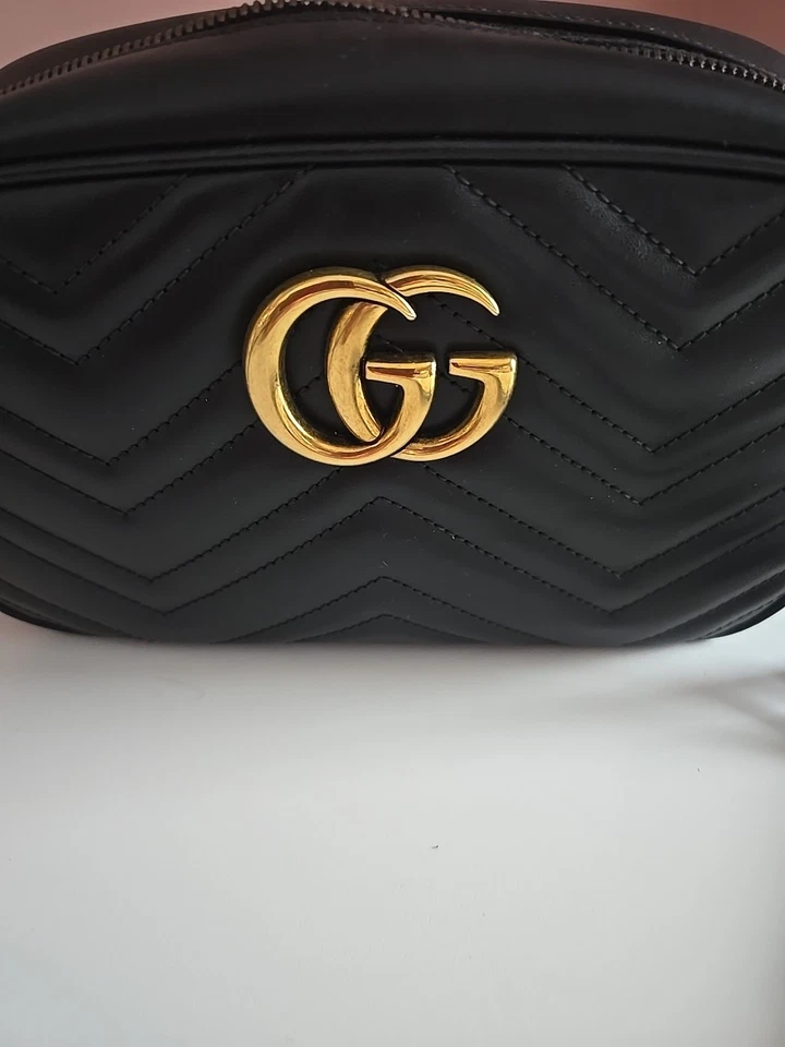 Gucci GG Marmont Quilted Shoulder Bag Small Black Leather, photo 2 of 3