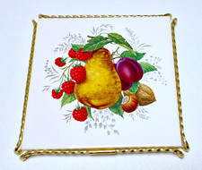 Wessel Porzellan - Topfuntersetzter - Kachel/Fliese - Obst,Beeren Dekor