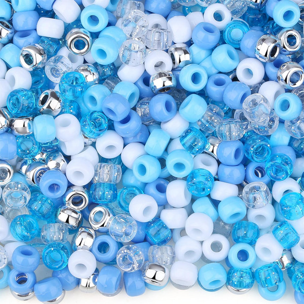1000 StüCk Eisblau Pony Perlen Mit Zum AuffäDeln GroßE Loch 6X9Mm Kandi Beads Ba-image