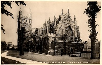 Exeter Cathedral The North Tower And Nave Looking Southeast England Postcard