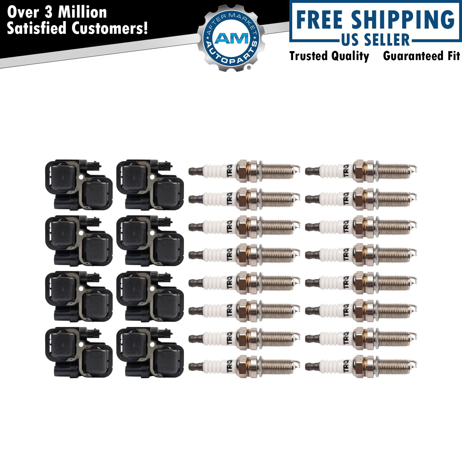 Ignition Coil  Iridium Spark Plug Kit Set for Mercedes Benz CL55 AMG New