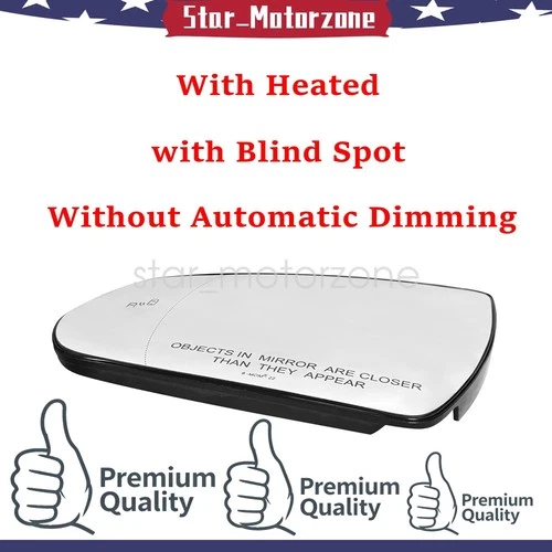 For CADILLAC SRX 2010-2016 Driver Side Mirror Glass Heated Blind No-Anti-glare