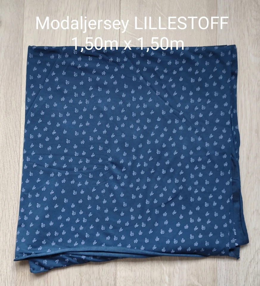 Modaljersey LILLESTOFF Blumen 1,50m blau - Bild 2 von 2