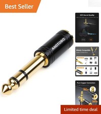 1/4'' Male to 1/8'' Female Audio Jack Adapter - Durable Plug and Play Design