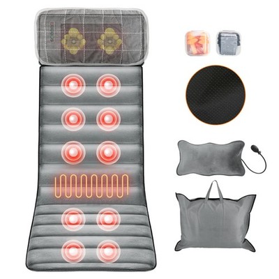 Full Body Electric Massage Mat with 3 Heating 10 Vibration Chair Massage Pad