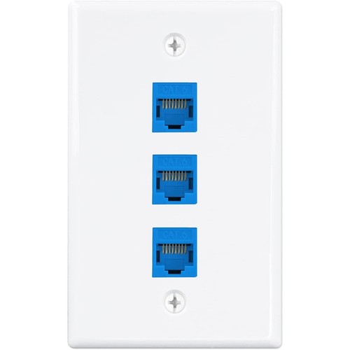 1 Plaque Murale Ethernet à 3 Ports, Plaque Murale RJ45 avec Insert de Coupl8911 - Photo 5/7
