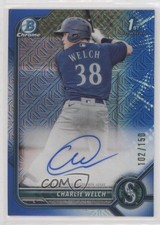 2022 Bowman Chrome Prospect HTA Choice Refractor 102/150 Charlie Welch Auto 0f5t