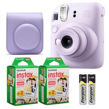 Fujifilm Instax Mini 12 Camera Lilac Purple w/ Case 40 Mini Film
