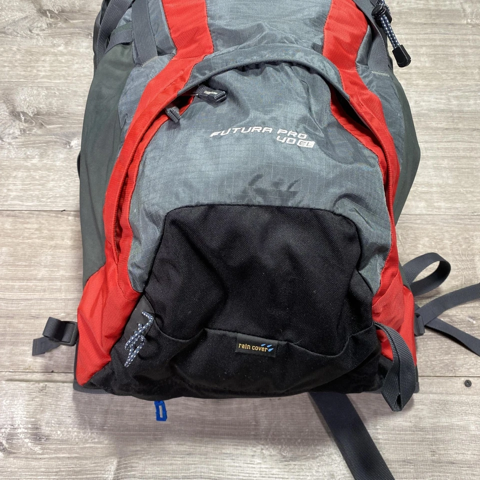 Deuter Futura Pro 40 EL Hiking Backpack Gray Red Aircomfort VariFlex Extra Long - Image 2 of 4