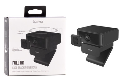 Hama C-650 Face Tracking Webcam 1080p Full HD USB-C Autofokus Mikrofon schwarz