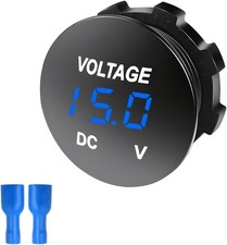 DC 12-24 V Voltmeter Gauge, Mini Digital Display LED Voltage Meter Gauge Blue