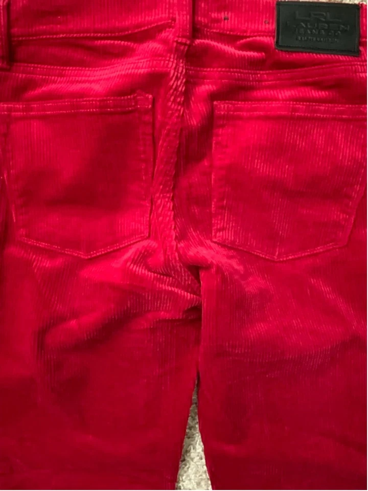 Ralph Lauren красный вельвет прямые штанины брюки размер 6 винтажный редкая находка!! - Изображение 4 из 4