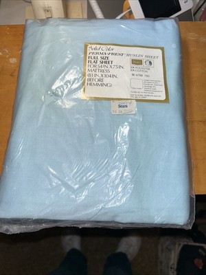 Perma Prest Muslim sheet full size flat baby blue