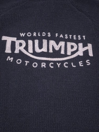 Lucky Brand x Triumph Motorcycle Embroidered Knit Full Zip Sweater Jacket Large - Picture 5 of 10