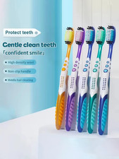 4xHard Bristle Toothbrush Set Dental Care Teeth Whitening Tooth Brush for Adults