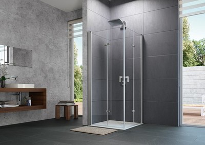 HÜPPE Design pure Schwingfalttür, linksseitige Befestigung, Breite 700mm, Höhe