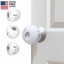 Child Proof Door Knob Covers, 4-Pack, White - Baby Safety Door Knob Covers for T