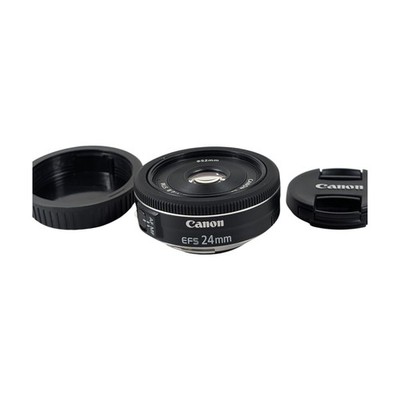 Canon EF-S 24mm f/2.8 STM Lens w Caps Excellent Condition Tested w Caps