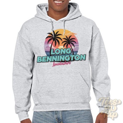 LONG BENNINGTON LINCOLNSHIRE HOODIE Retro Miami Beach Style lustige Sommerparodie