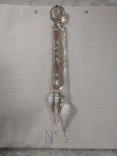Ancienne Pampille flèche en cristal de baccarat H 15 cm + octogone de 2,2 cm n°3