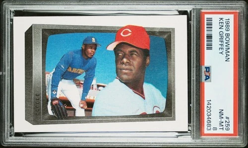 1989 Bowman - Ken Griffey Jr, Ken Griffey Sr. #259 (RC) PSA 8
