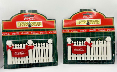 Coca-Cola Picket Fences Set of 2 Town Square Christmas Village Banner