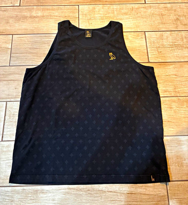 OVO Owl Logo Black Cotton Sleeveless Round Neck T-Shirt Men's L/XL