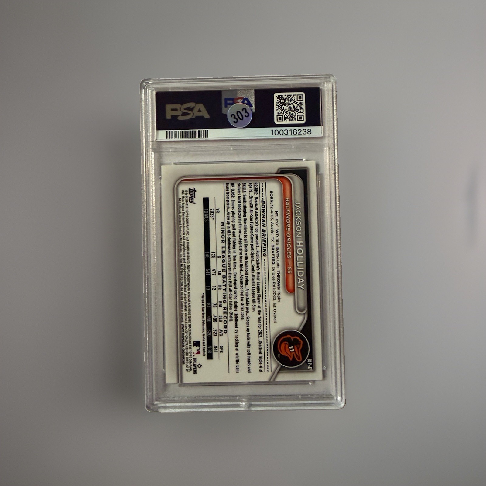 2024 Bowman M/B Jackson Holliday Aqua Refractor /125 PSA 10 💎 MINT🔥 Orioles view 2