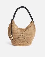 Madewell The Camren Straw Bag Tote Handwoven Leather Strap In Natural Multi NWT