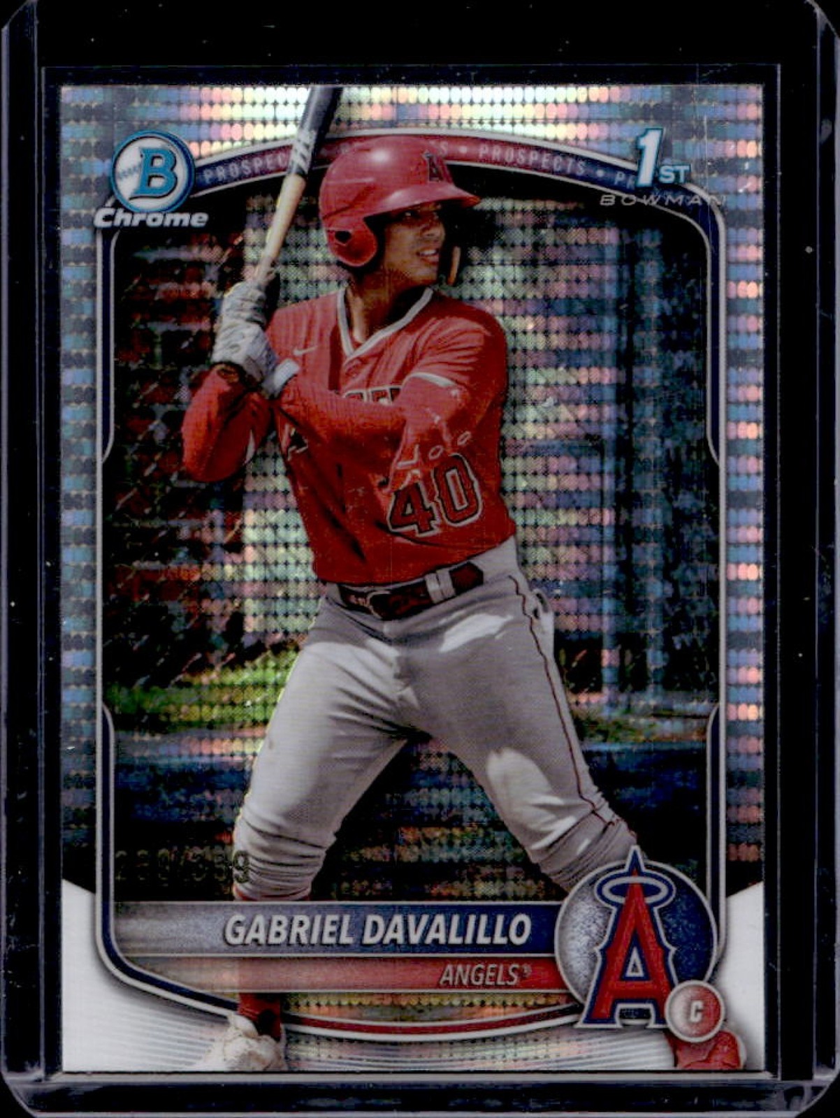 2025 Bowman Chrome Gabriel Davalillo Pulsar Refractor 1st #/399 Angels