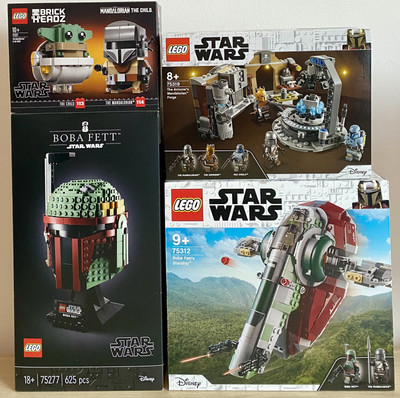LEGO Star Wars 75277 Boba Fett Helm + 75319 Mand. Schmiede + 75312 Boba Starship