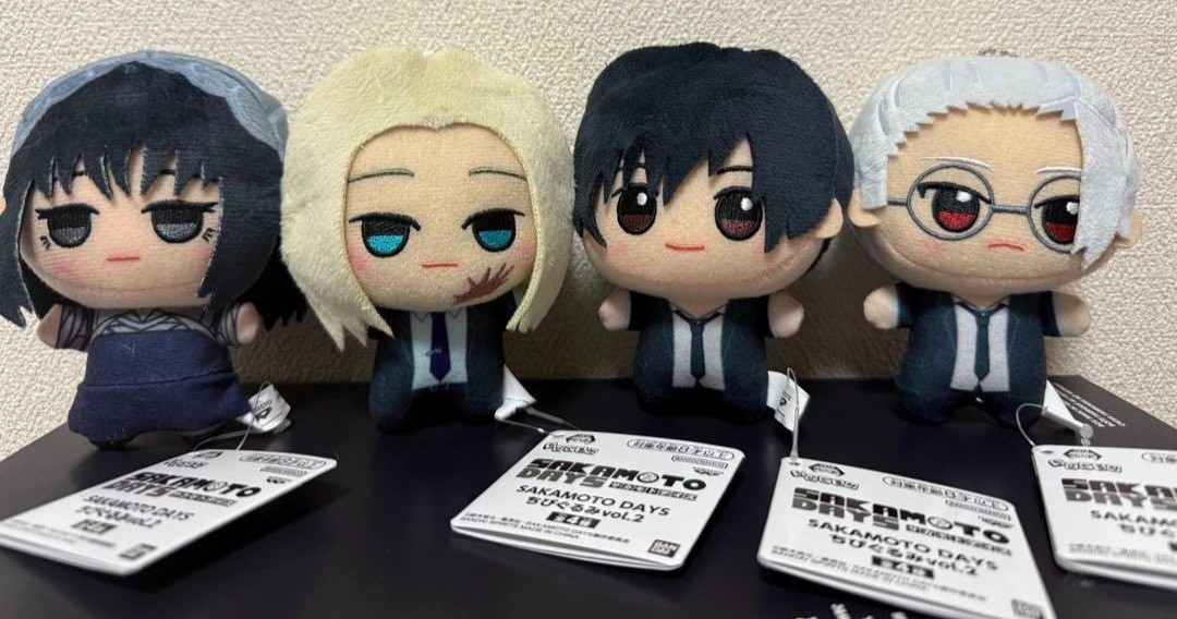Set of 4 Sakamoto Days Chibigurumi vol.2 Plush Mascot 2025 Bandai From Japan New