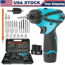 Cordless Brushless Impact Driver Hammer Drill Combo Kit with 2 Battery&Charger