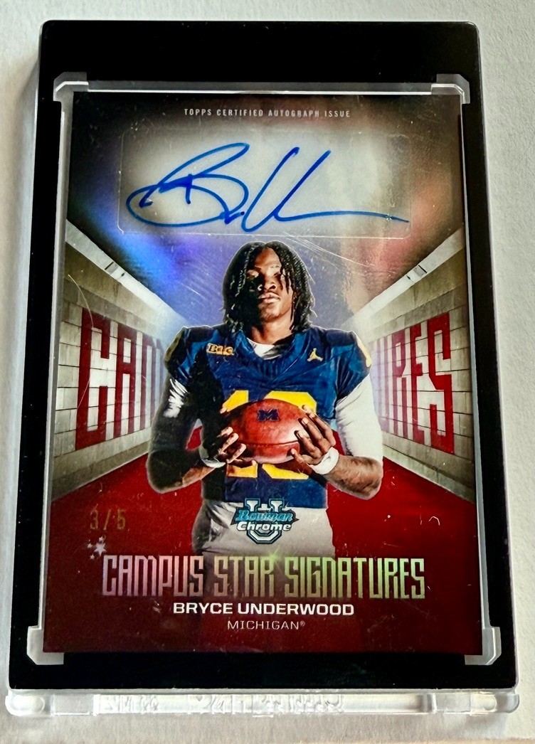 2025 Bowman U Chrome Bryce Underwood Campus Star Signatures Auto Red /5 (3/5)